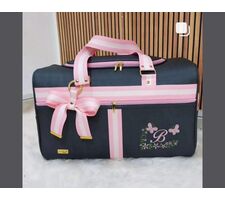 mala King Cinza com Rosa